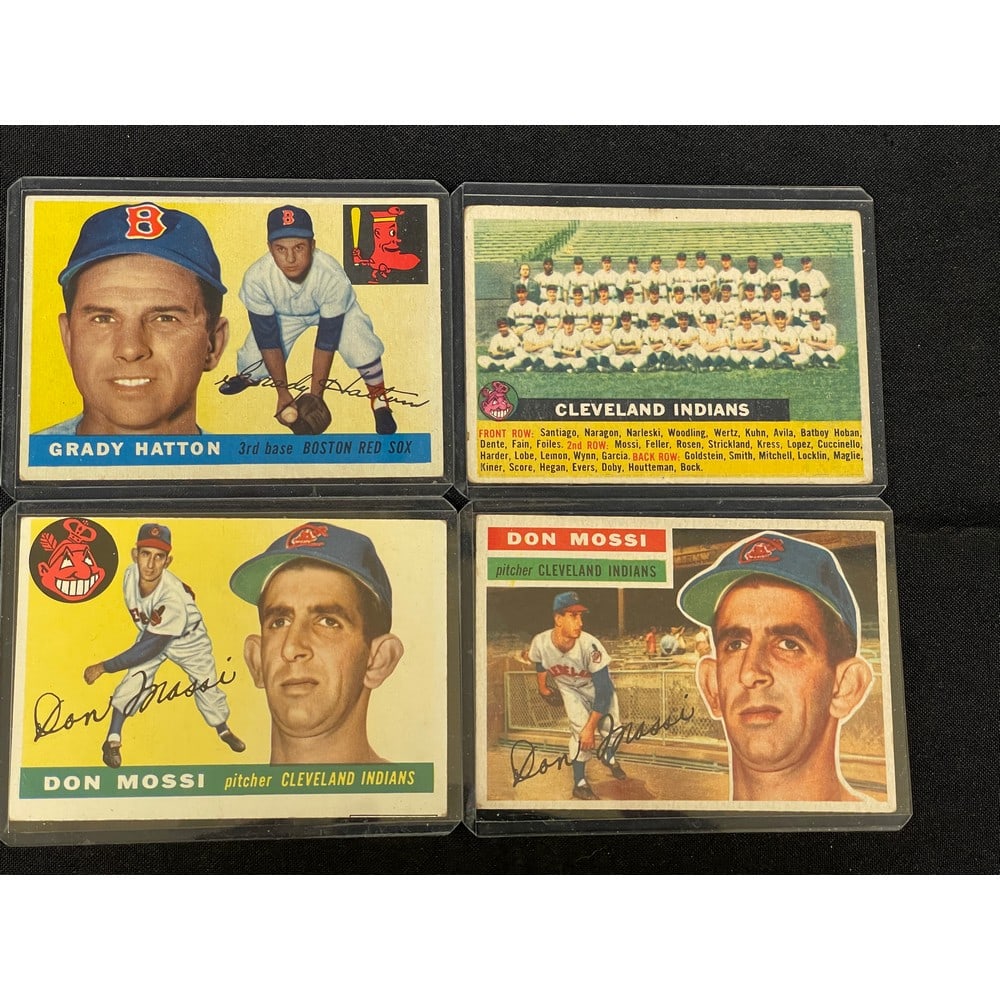 (4) Vintage 1950's Cleveland Indians Cards (1 of 2)