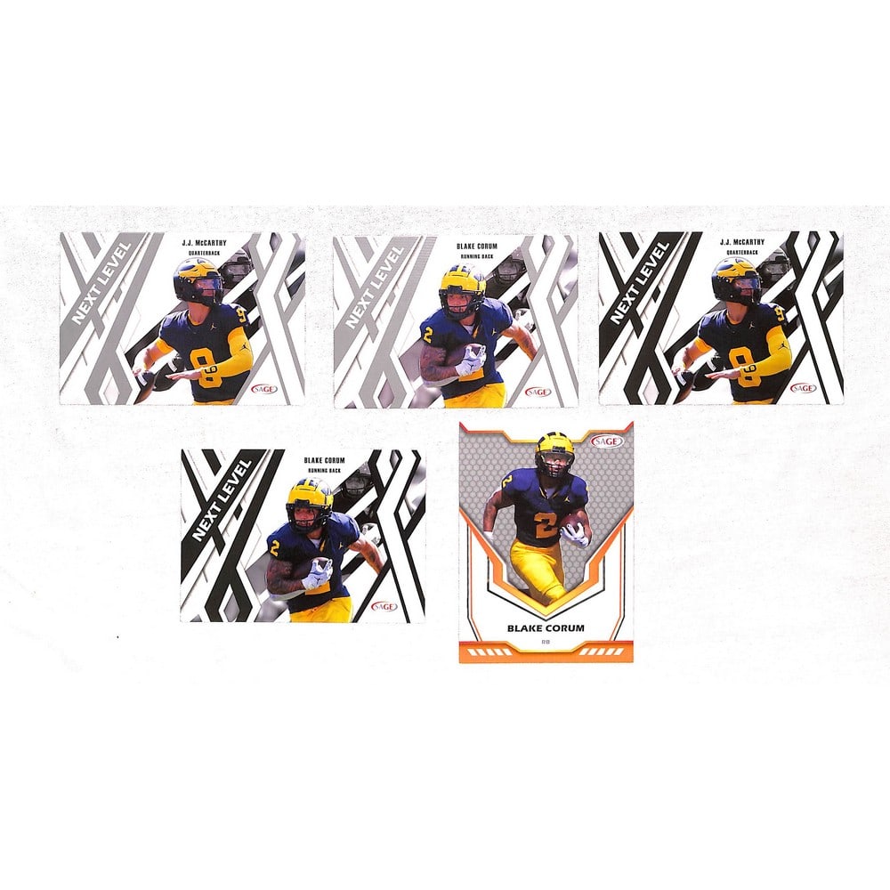 (5) 2023 Sage Jj Mccarthy/blake Corum Rookies: (5) 2023 Sage Jj Mccarthy/blake Corum Rookies