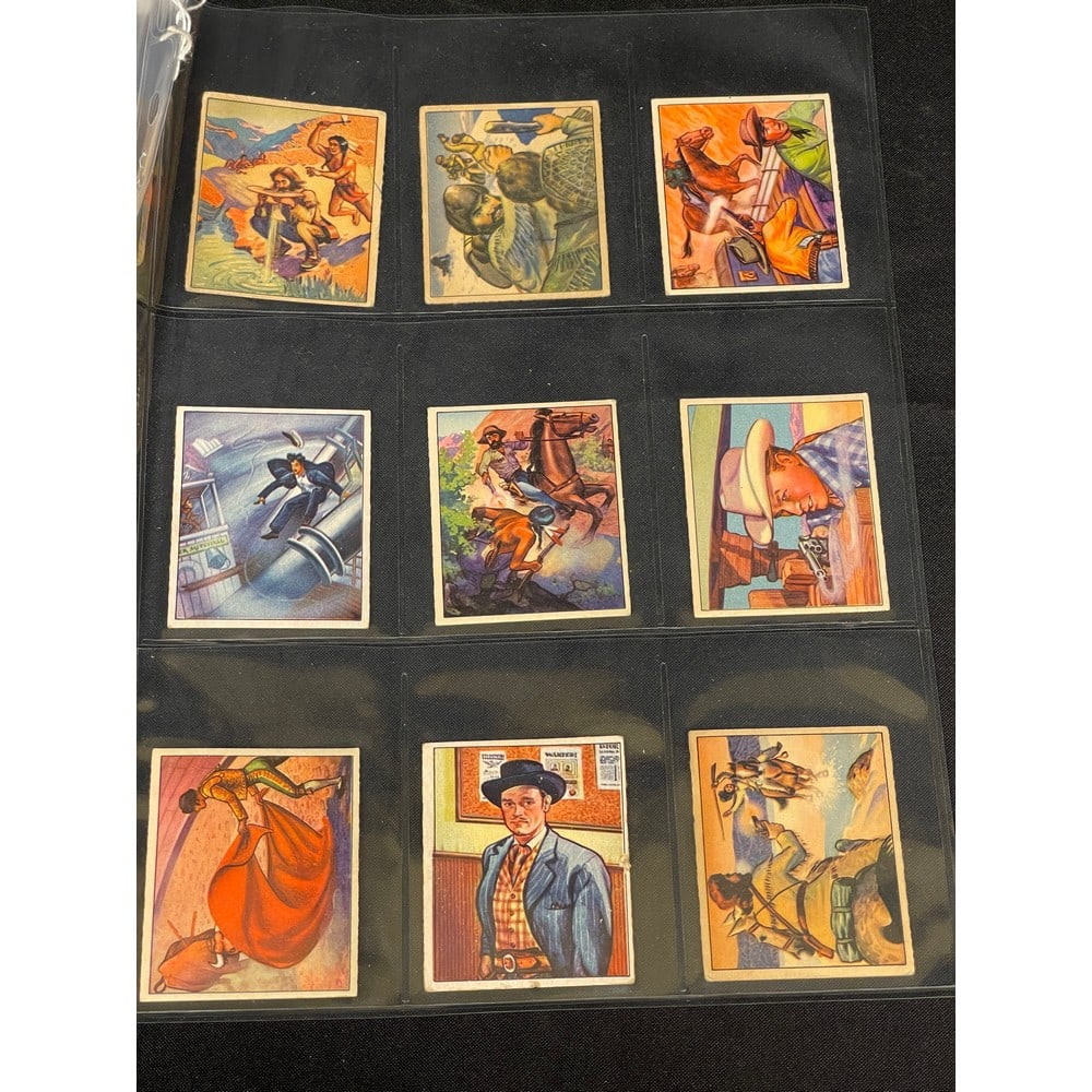 (50) 1950 Bowman Wild West Crease Fre Cards: (50) 1950 Bowman Wild West Crease Fre Cards