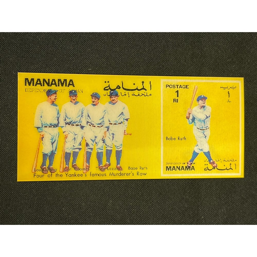 Manama Babe Ruth/lou Gehrig Murderers Row Card: With Lazzeri