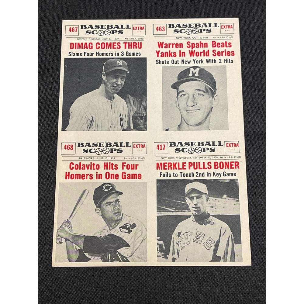 1961 Nu Card Scoops Uncut Sheet Joe Dimaggio (1 of 2)