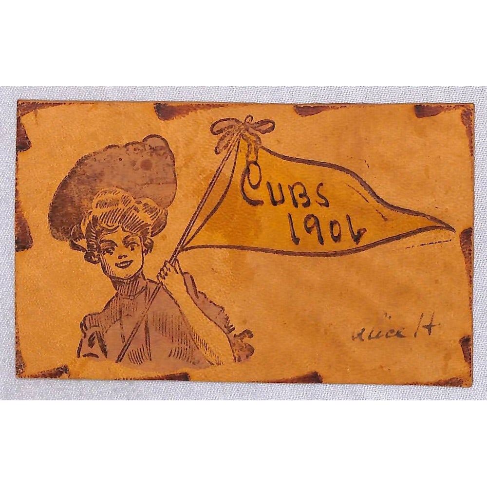 1906 Chicago Cubs Leather Post Card (1 of 2)