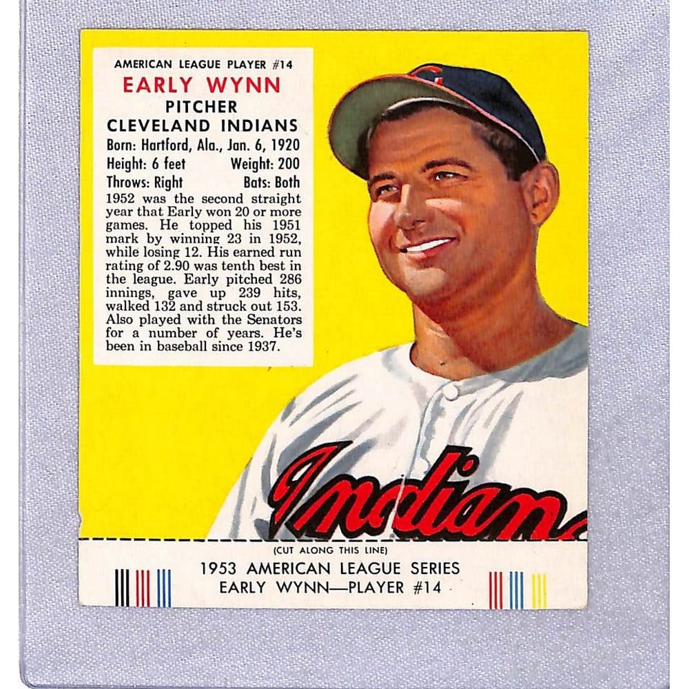 1953 Redman Early Wynn With Tab (1 of 2)