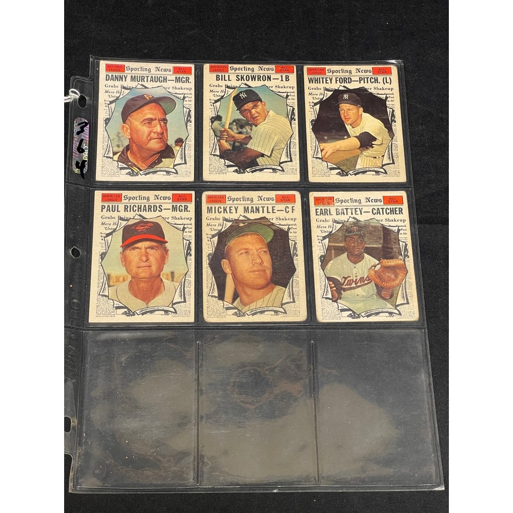 (6) 1961 Topps Baseball Allstars (1 of 2)