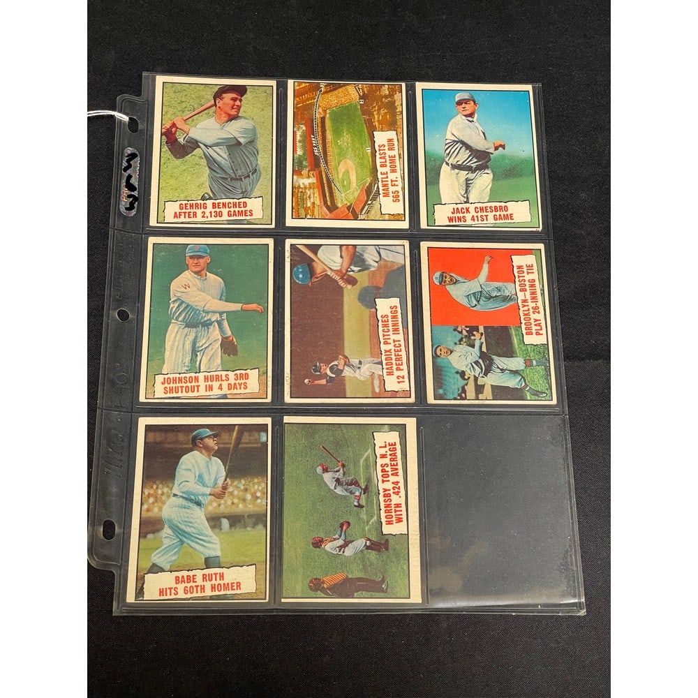 (8) 1961 Topps Baseball Thrills Cards (1 of 2)