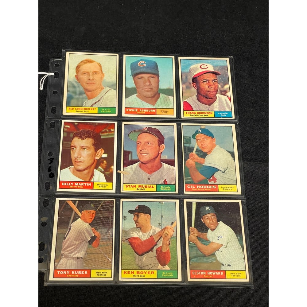 (9) 1961 Topps Baseball Stars/hof (1 of 2)