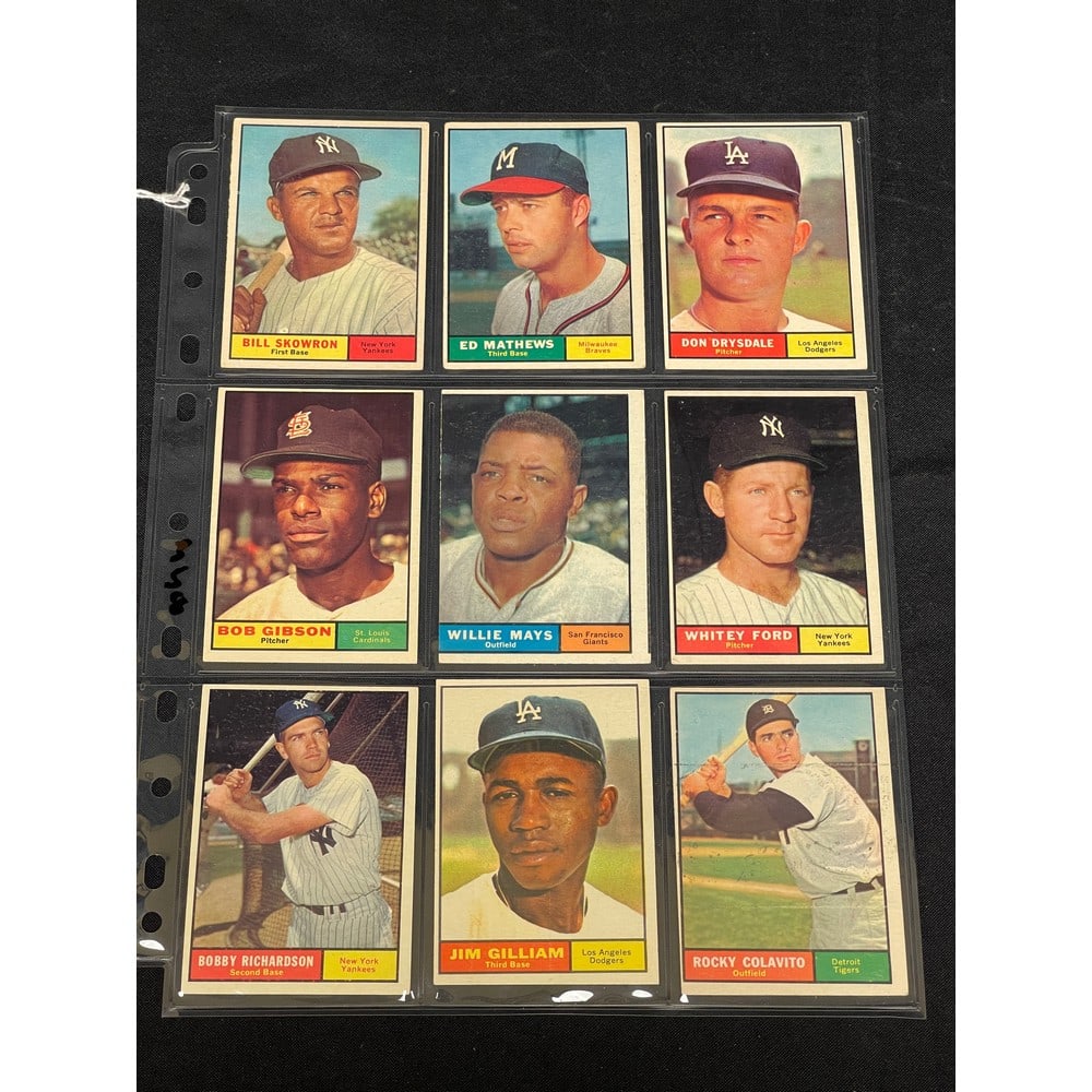 (9) 1961 Topps Baseball Stars/hof (1 of 2)