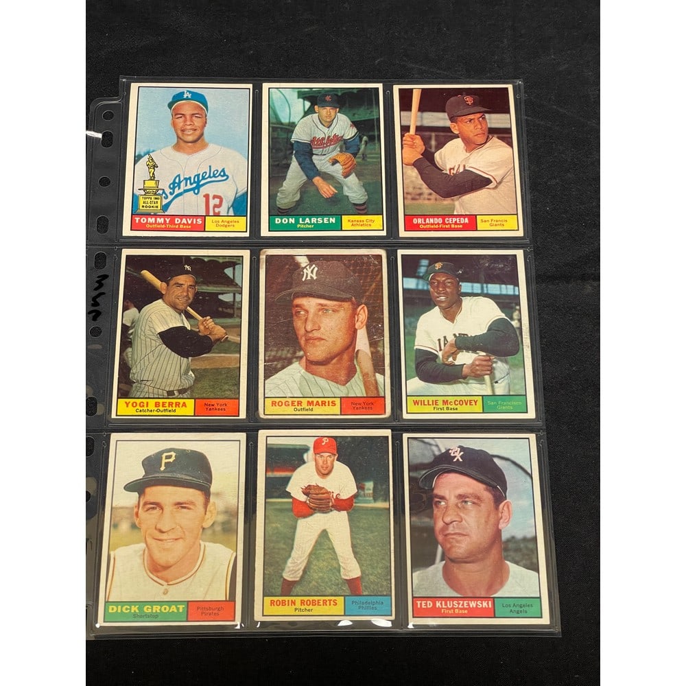 (9) 1961 Topps Baseball Stars/hof (1 of 2)