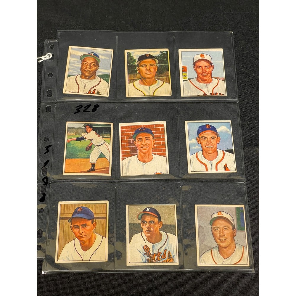 (9) 1950 Bowman Baseball Cards Crease Free (1 of 2)