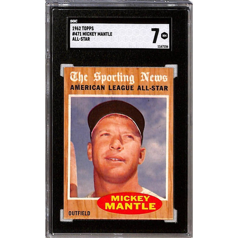 1962 Topps Mickey Mantle Allstar Sgc 7 (1 of 2)