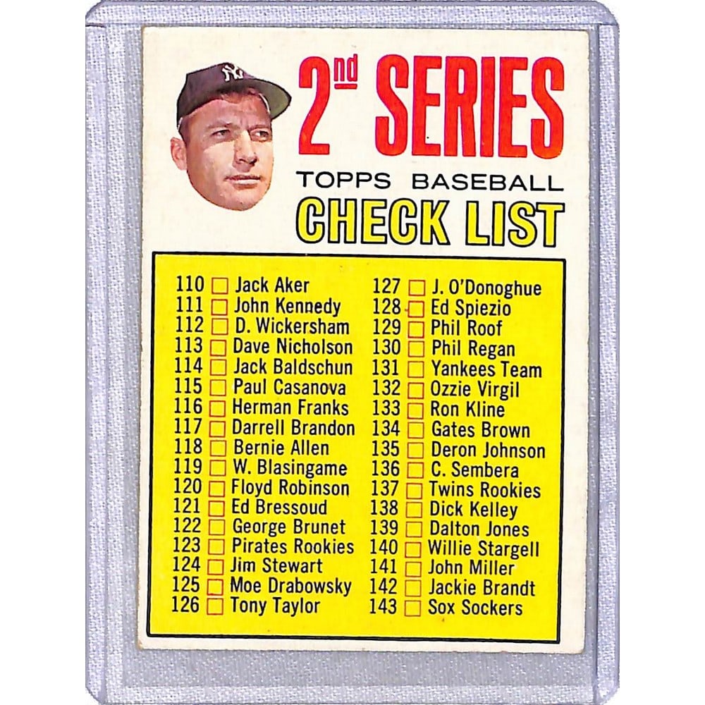 1967 Topps Mickey Mantle Checklist (1 of 2)