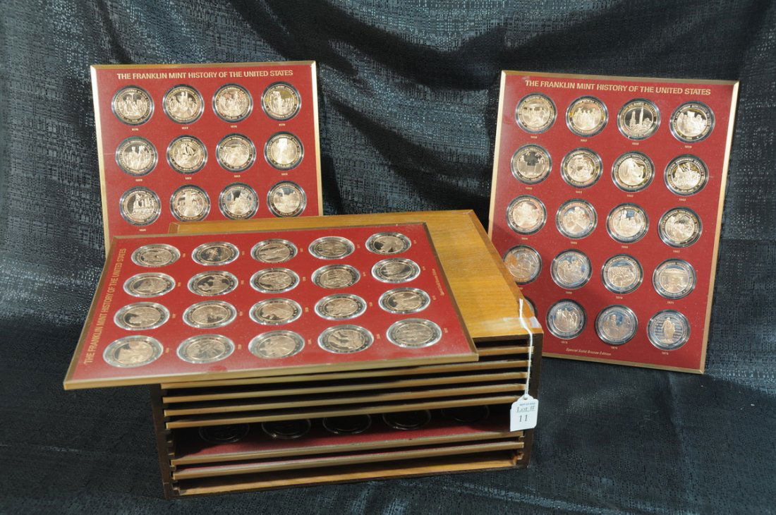 11 Franklin mint 200 Bicentennial bronze coin set