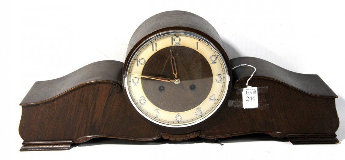 German Tambour Shelf Clock 24": German Tambour Shelf Clock 24"