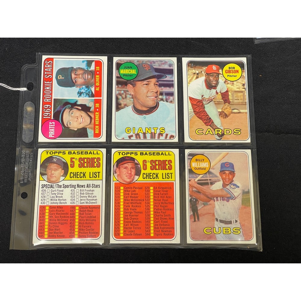 (6) 1969 Topps Baseball Hof Mantle Checklist (1 of 2)