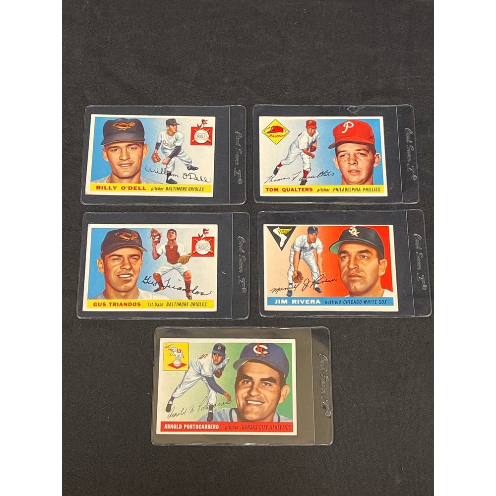 (5) 1955 Topps Baseball Cards Nice Shape (1 of 2)