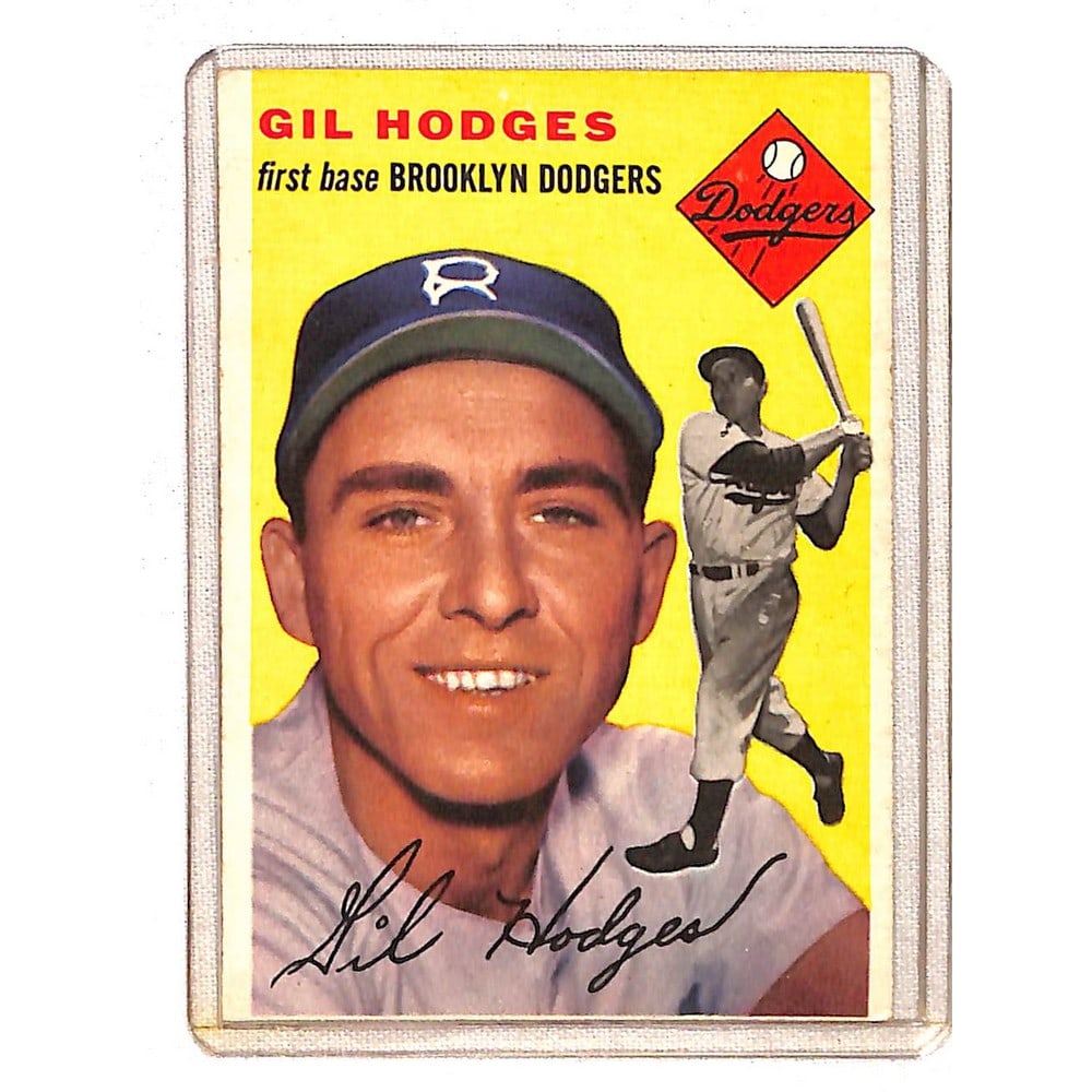 Crease Free 1954 Topps Gil Hodges Nice Shape (1 of 2)