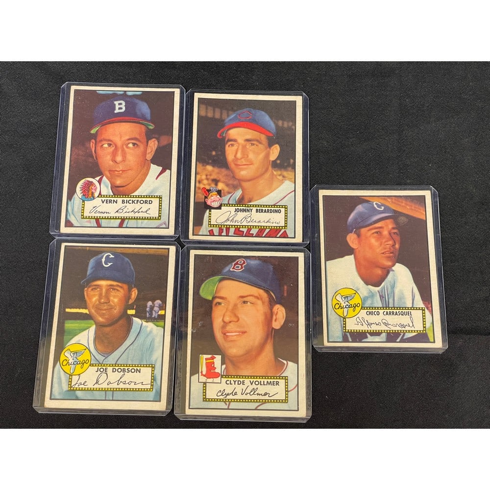 (5) 1952 Topps Baseball Cards Mid Grade (1 of 2)