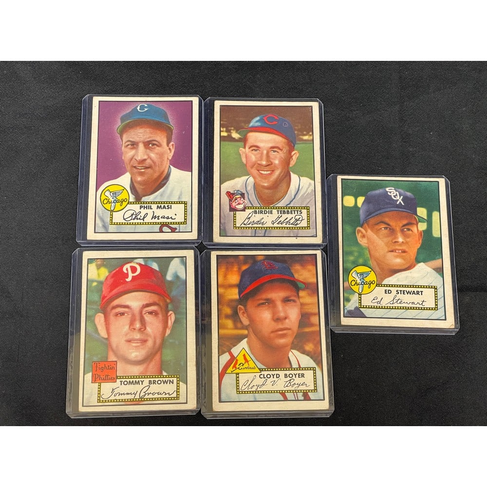 (5) 1952 Topps Baseball Cards Nice Shape (1 of 2)