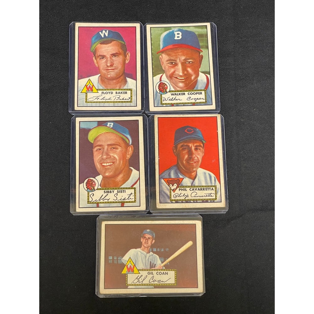 (5) 1952 Topps Baseball Cards Mid Grade (1 of 2)