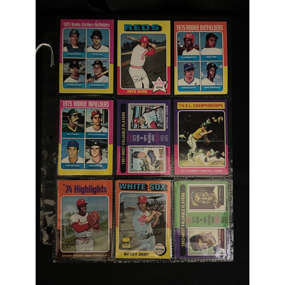 (9)1975 Topps Baseball Stars/hof (1 of 2)