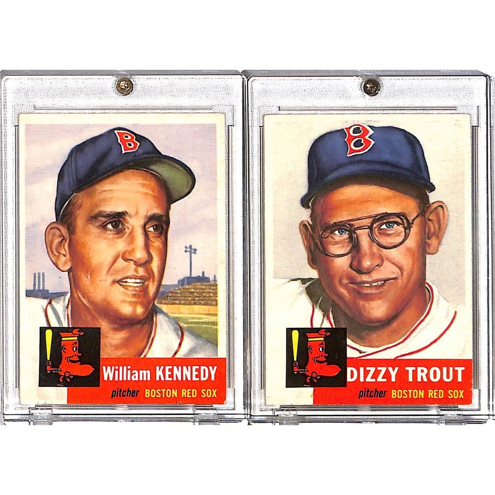 (2) 1953 Topps Baseball Red Sox Stars (1 of 2)
