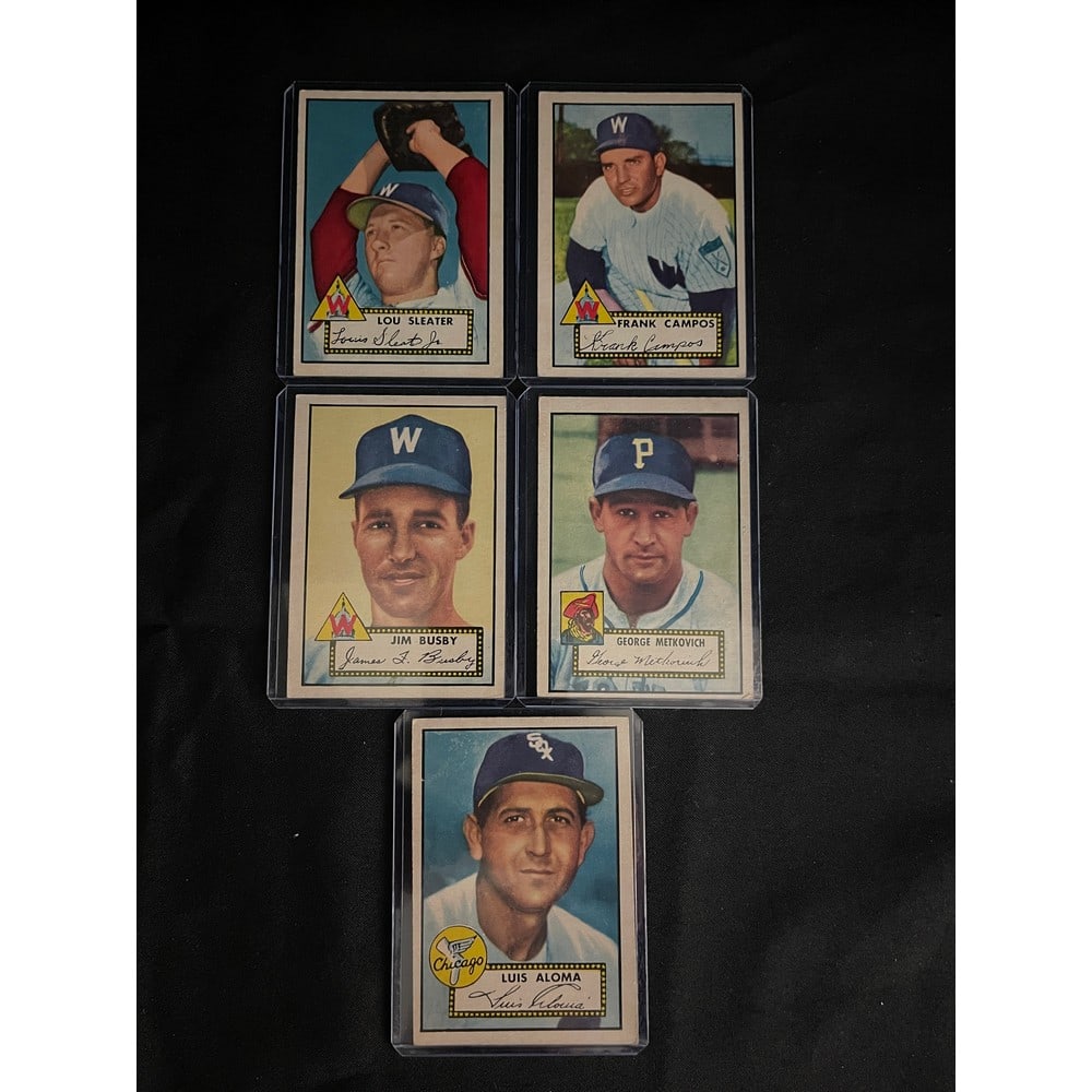(5) 1952 Topps Baseball Cards Nice Shape (1 of 2)