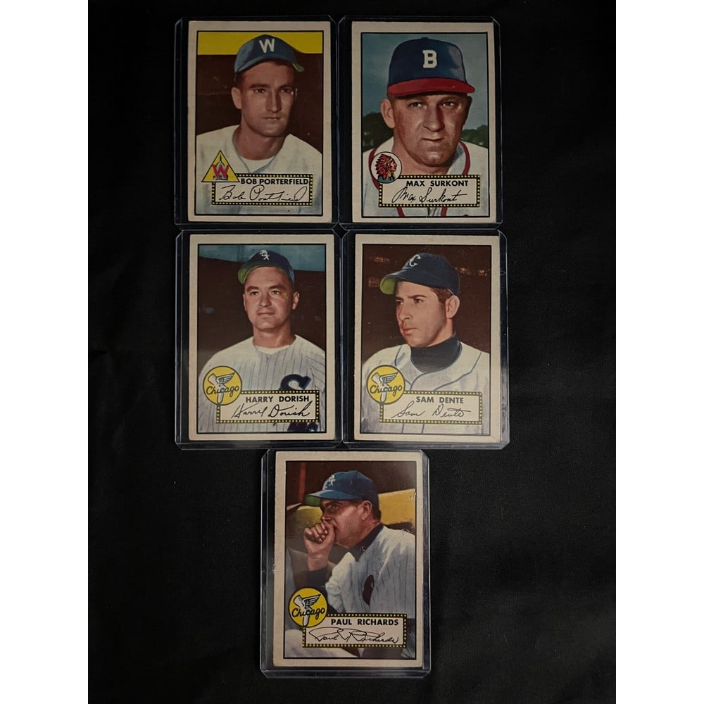 (5) 1952 Topps Baseball Cards Nice Shape (1 of 2)