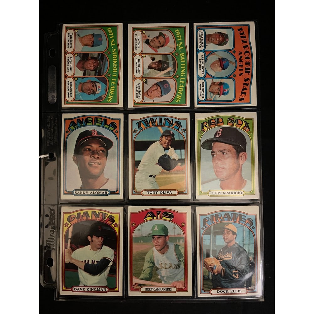 (9) 1972 Topps Baseball Hof Cards Nice (1 of 2)
