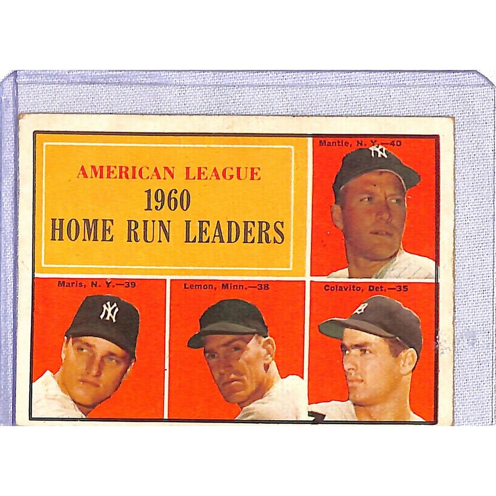 1961 Topps Homerun Leaders Mantle/maris Vgex: 1961 Topps Homerun Leaders Mantle/maris Vgex