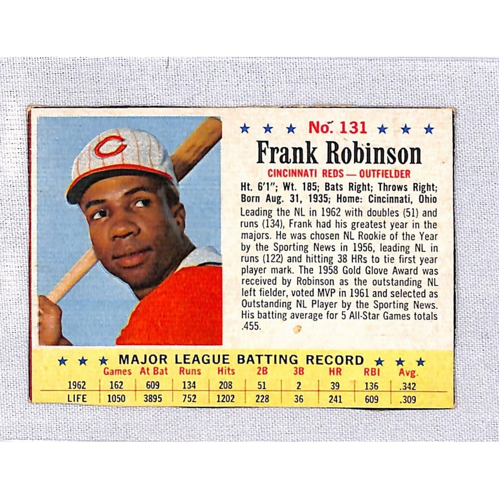 1963 Post Cereal Frank Robinson Rare Variation (1 of 2)
