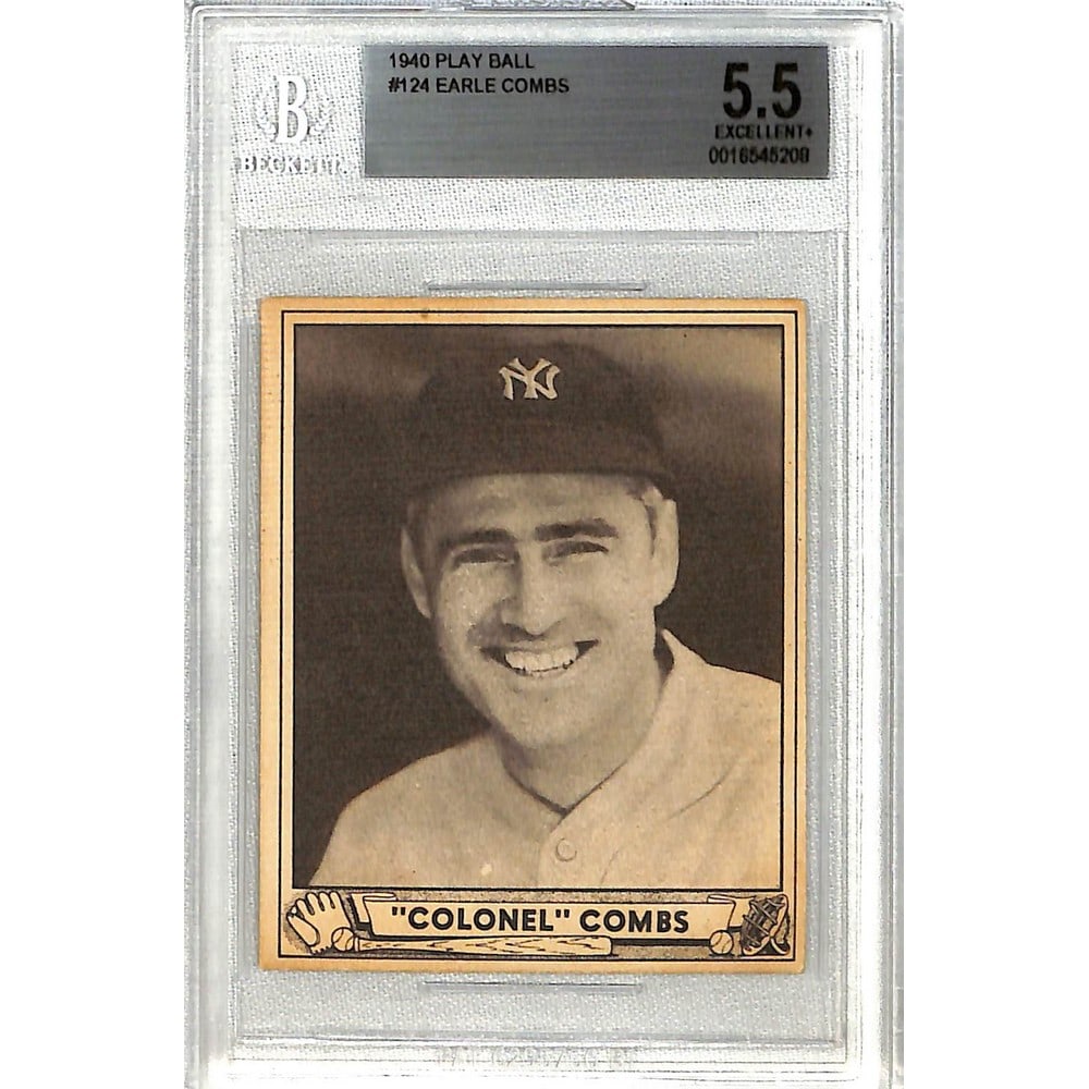 1940 Playball Earl Combs Hof Bgs 5.5 Ex+: 1940 Playball Earl Combs Hof Bgs 5.5 Ex+