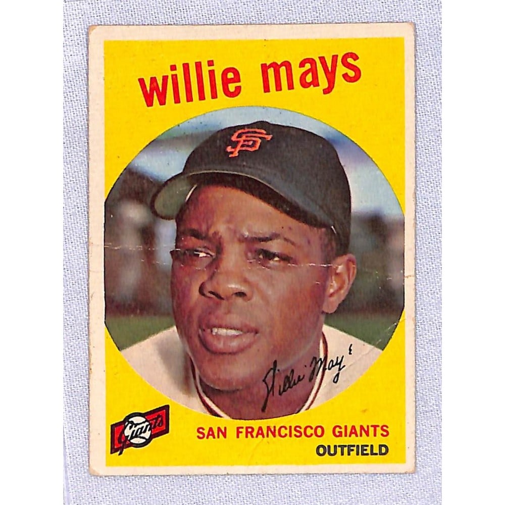 1959 Topps Willie Mays Creased: 1959 Topps Willie Mays Creased