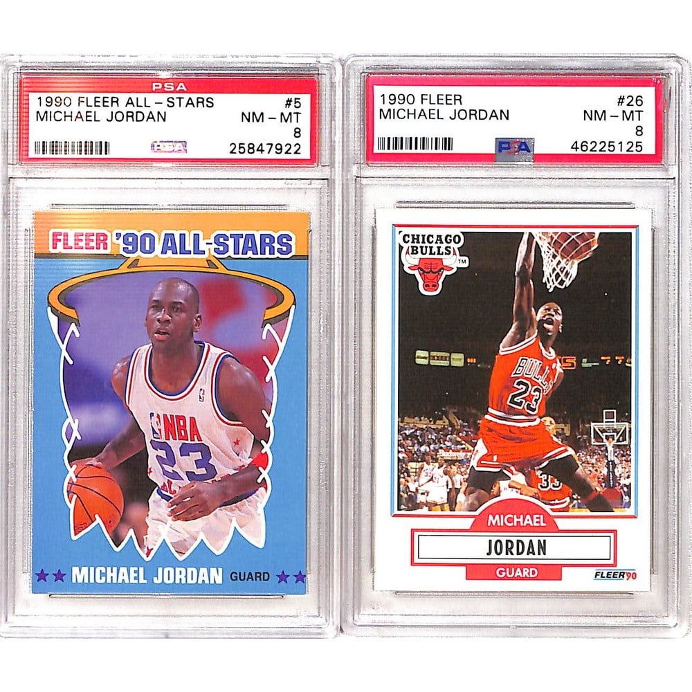 (2) Psa Graded 1990 Fleer Michael Jordan Cards (1 of 2)