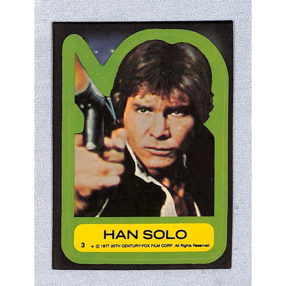 1977 Star Wars Sticker Han Solo: 1977 Star Wars Sticker Han Solo
