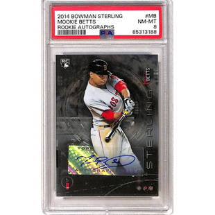 2014 Bowman Sterling Mookie Betts Rc Auto Psa 8: 2014 Bowman Sterling Mookie Betts Rc Auto Psa 8