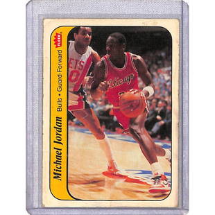 1986 Fleer Michael Jordan Sticker Writing On Back: 1986 Fleer Michael Jordan Sticker Writing On Back