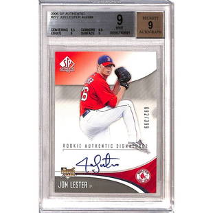 2006 Sp Authentic Jon Lester Rookie Auto Bgs 9/9: 2006 Sp Authentic Jon Lester Rookie Auto Bgs 9/9