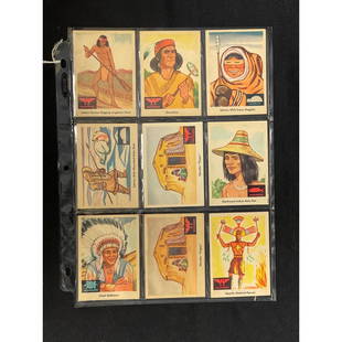 (9) 1959 Fleer Indian Trading Cards High Grade: (9) 1959 Fleer Indian Trading Cards High Grade