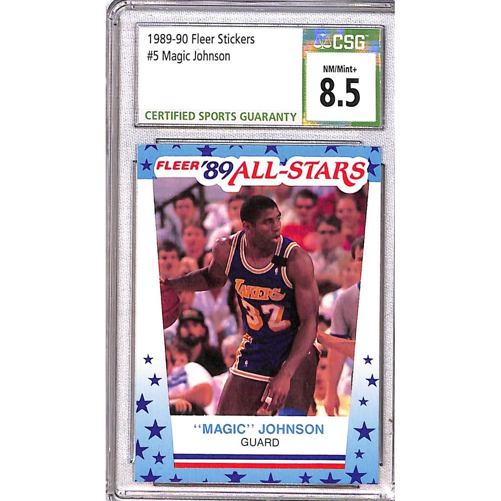 1989 Fleer Sticker Magic Johnson Csg 8.5 (1 of 2)