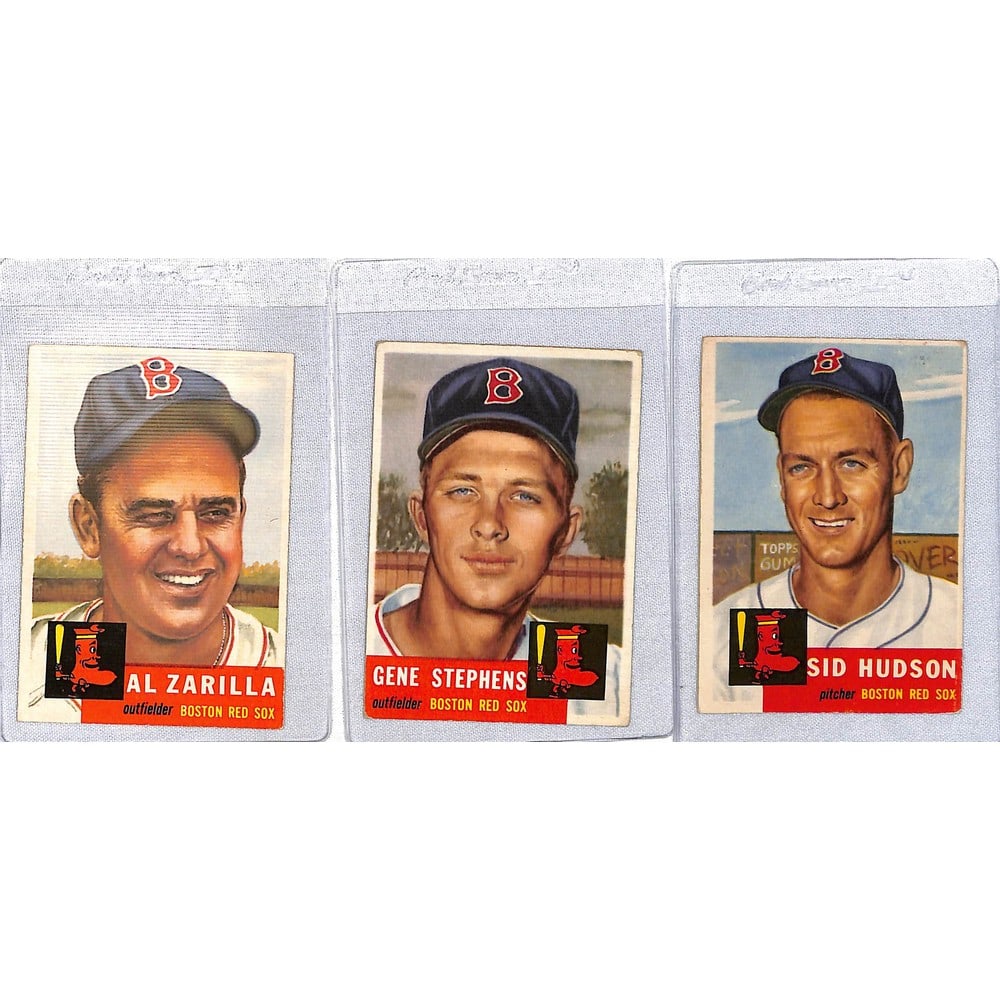 (3) 1953 Topps Baseball Red Sox Cards Nice Shape (1 of 2)