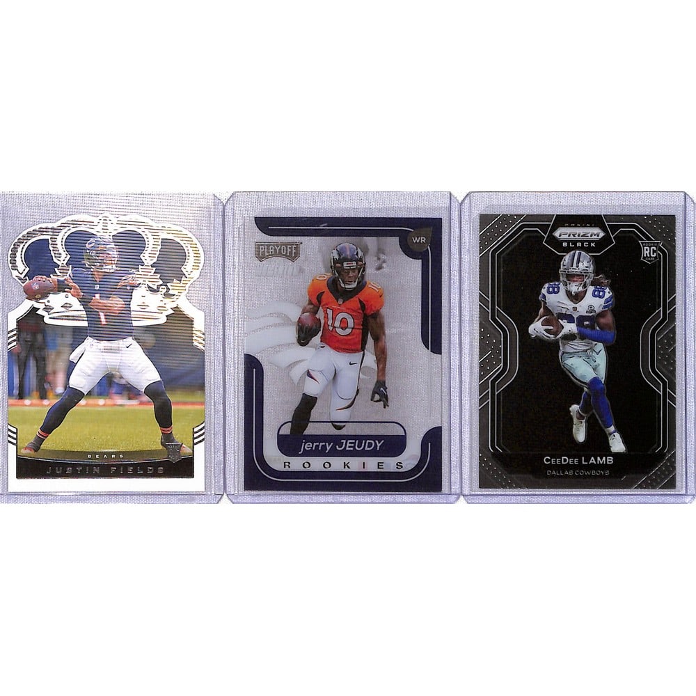 (3) Modern Football Rookie Cards: Fields, Jeudy And Cee Dee Lamb