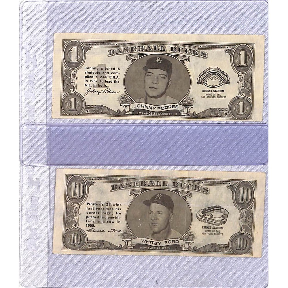 (2) 1960's Topps Baseball Bucks (1 of 2)