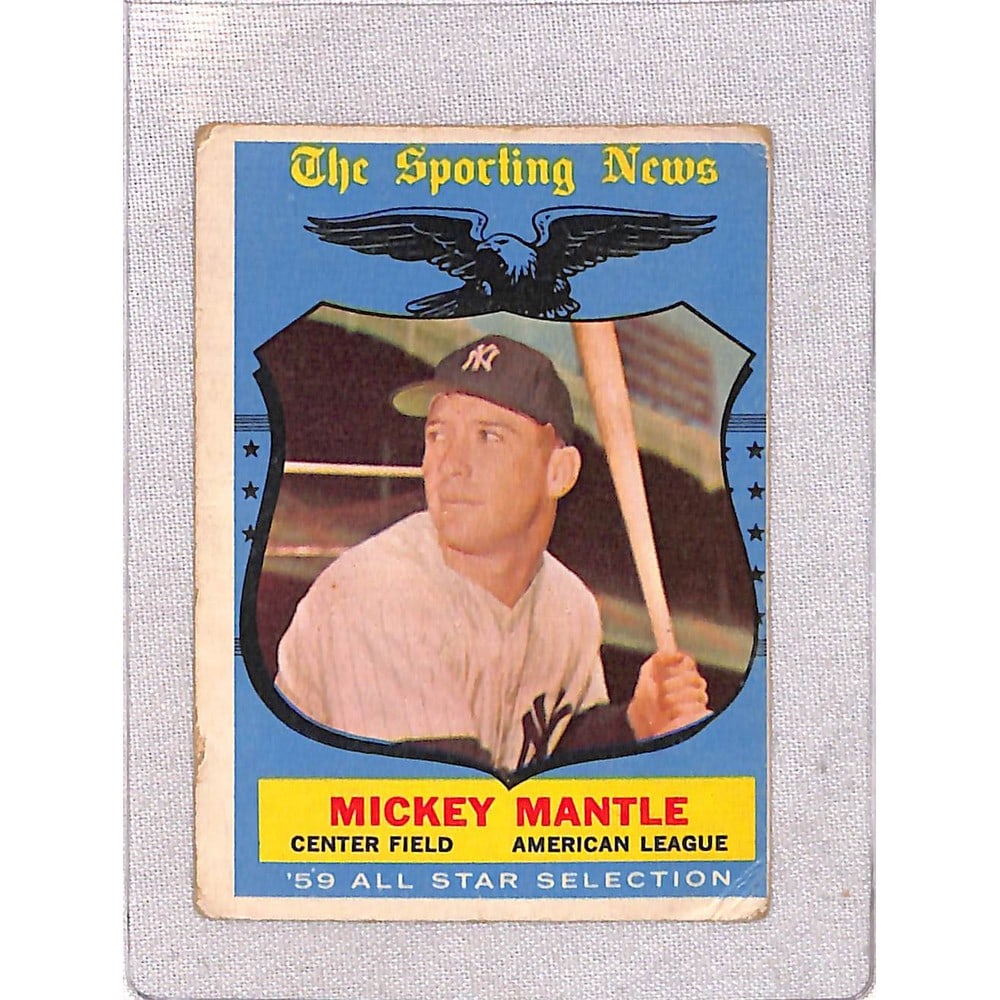 1959 Topps Mickey Mantle Allstar Creased (1 of 2)