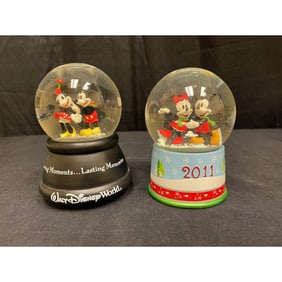 (2) Vintage Disney Snowglobes