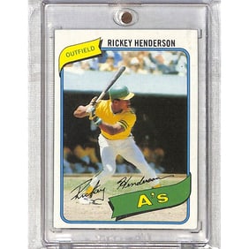 1980 Topps Rickey Henderson Rookie Centered