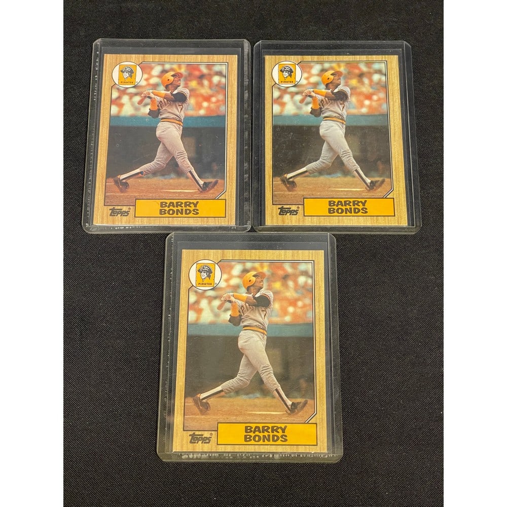 (3) 1987 Topps Barry Bonds Rookies (1 of 2)