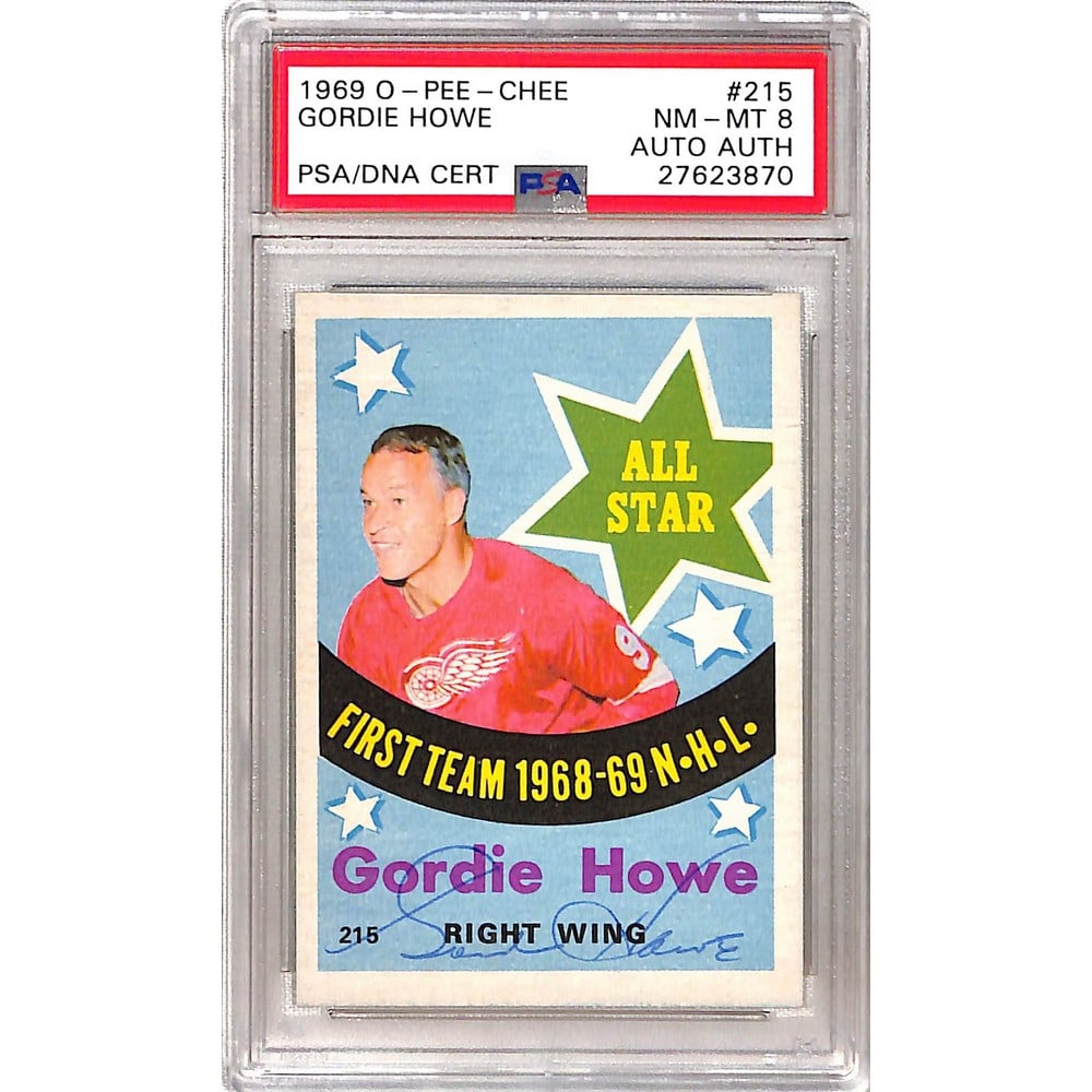 1969 Opc Gordie Howe Signed Card Psa 8 Auth Auto (1 of 2)