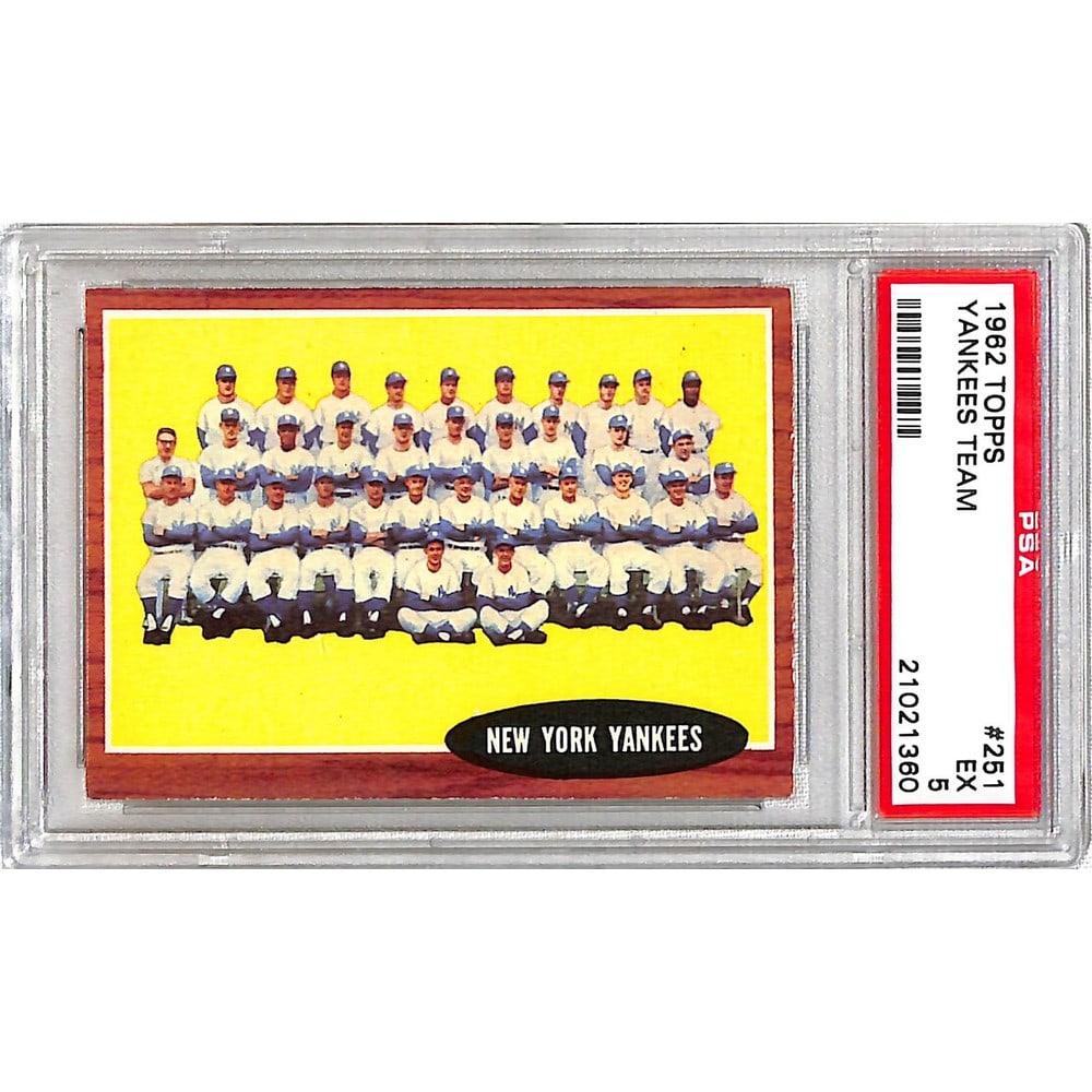 1962 Topps Ny Yankees Team Card Mantle/maris Psa 5 (1 of 2)
