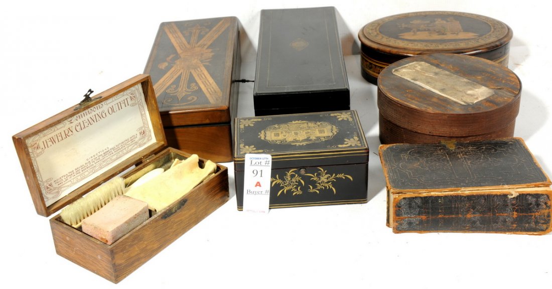 Collection of inlaid boxes, pantry boxes and more: Collection of inlaid boxes, pantry boxes and more