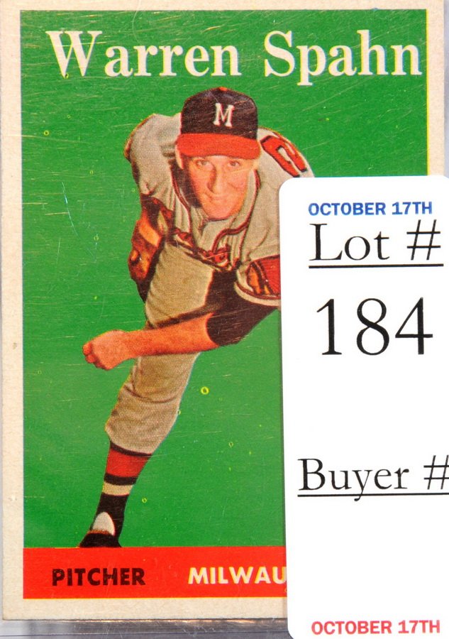1958 Warren Spahn Card: 1958 Warren Spahn Card